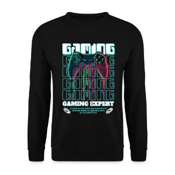 Gaming Expert Controller - Unisex Sweatshirt - black - Front - Alina (178cm) & Michal (187cm)