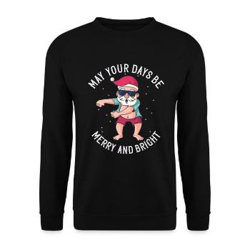 Dabbender Santa - Dem Nikolaus ist es nicht kalt - Unisex Pullover - Schwarz - Vorne - Alina (178cm) & Michal (187cm)