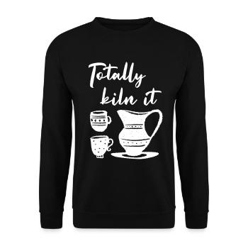 Totally bin it coffee kitchen illustration - Unisex Sweatshirt - black - Front - Alina (178cm) & Michal (187cm)