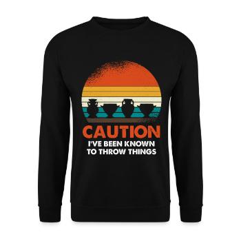 Retro Sonnenuntergang Töpfe - Unisex Pullover - Schwarz - Vorne - Alina (178cm) & Michal (187cm)