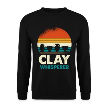 Clay Whisperer Sonnenuntergang - Unisex Pullover - Schwarz - Vorne - Alina (178cm) & Michal (187cm)