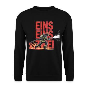 Dicton des pompiers – Le héros de l’appel d’urgence 112 en action - Sweat-shirt Unisexe - noir - Devant - Alina (178cm) & Michal (187cm)