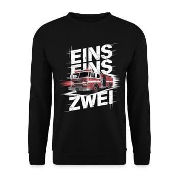 Dicton des pompiers – Le héros de l’appel d’urgence 112 en action - Sweat-shirt Unisexe - noir - Devant - Alina (178cm) & Michal (187cm)