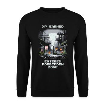 XP erhalten: Verbotene Zone entdeckt - Unisex Pullover - Schwarz - Vorne - Alina (178cm) & Michal (187cm)