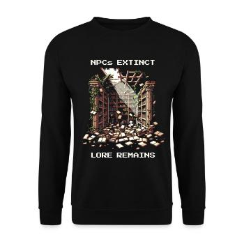 NPCs gone, lore stays | Post-apocalyptic - Unisex Sweatshirt - black - Front - Alina (178cm) & Michal (187cm)