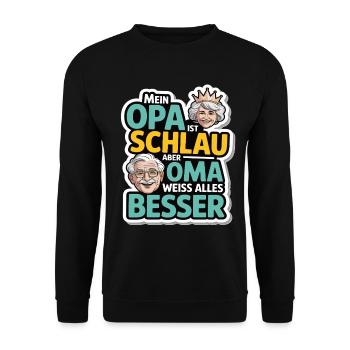 Drôle grand-mère grand-père disant design pour les enfants & - Sweat-shirt Unisexe - noir - Devant - Alina (178cm) & Michal (187cm)