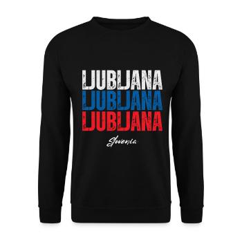 Ljubljana, Slowenien, slowenischer Stolz - Unisex Pullover - Schwarz - Vorne - Alina (178cm) & Michal (187cm)