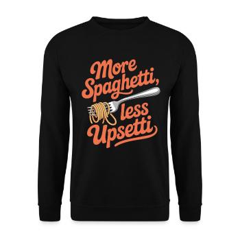 More Spaghetti Less Upsetti Funny Pasta - Unisex Sweatshirt - black - Front - Alina (178cm) & Michal (187cm)