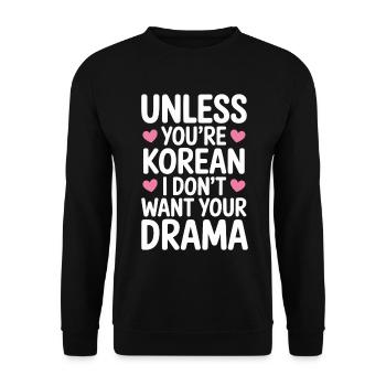 À moins que vous ne soyez un K-drama coréen - Sweat-shirt Unisexe - noir - Devant - Alina (178cm) & Michal (187cm)