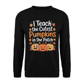 Süße Kürbisse im Herbst Lehrerin - Unisex Pullover - Schwarz - Vorne - Alina (178cm) & Michal (187cm)