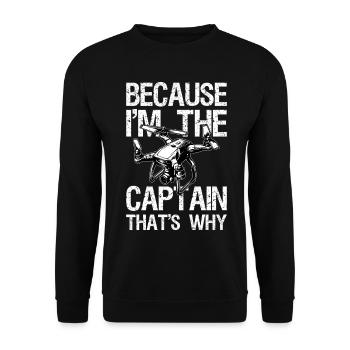 As a captain, you don't have to explain your decis - Unisex Sweatshirt - black - Front - Alina (178cm) & Michal (187cm)