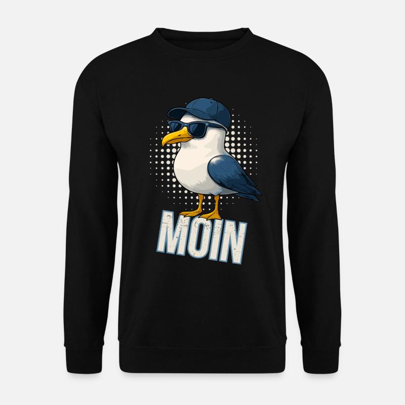 Moin - Möwe mit Sonnenbrille - Unisex Pullover - Schwarz