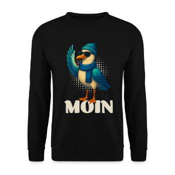 Mouette fraîche - Moin - Sweat-shirt Unisexe - noir - Devant - Alina (178cm) & Michal (187cm)