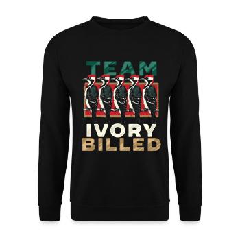 Elfenbein Specht Vogelbeobachter Team Ivory Billed - Unisex Pullover - Schwarz - Vorne - Alina (178cm) & Michal (187cm)