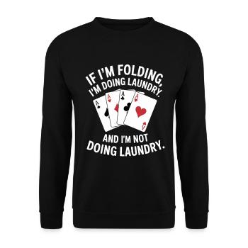 Wrinkles or Laundry: Card Humor - Unisex Sweatshirt - black - Front - Alina (178cm) & Michal (187cm)