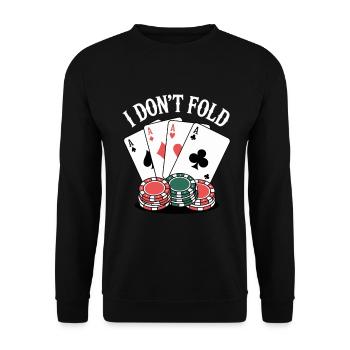 Fold Poker Karten - Unisex Pullover - Schwarz - Vorne - Alina (178cm) & Michal (187cm)