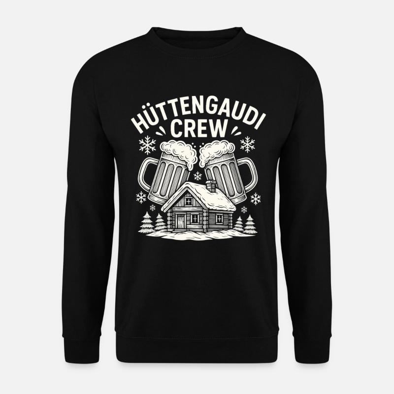 Hüttengaudi Crew - Unisex Pullover - Schwarz