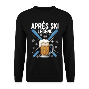 Après Ski Legend - Unisex Sweatshirt - black - Front - Alina (178cm) & Michal (187cm)