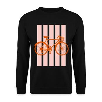 Fahrrad Radler Citybike mit Korb - Unisex Pullover - Schwarz - Vorne - Alina (178cm) & Michal (187cm)
