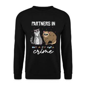 Partenaire dans le crime Cat Duo - Sweat-shirt Unisexe - noir - Devant - Alina (178cm) & Michal (187cm)