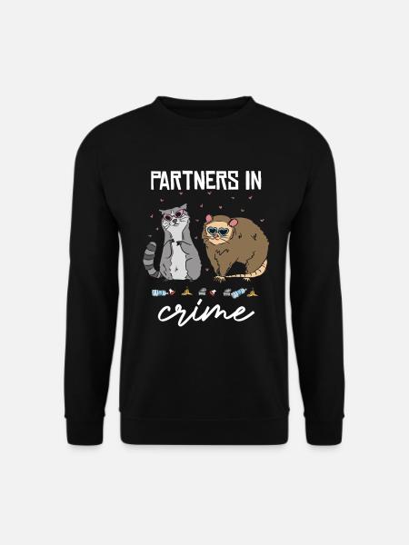 Partner in Crime Cat Duo - Unisex Sweatshirt - black