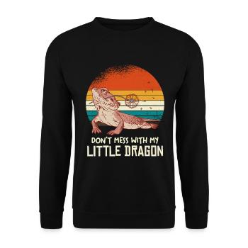 Little Dragon Sticker Doesn't Bother Me - Unisex Sweatshirt - black - Front - Alina (178cm) & Michal (187cm)