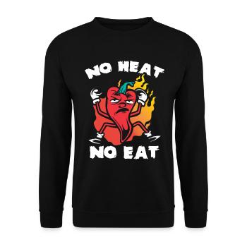 Chili Heart No Meat - Unisex Sweatshirt - black - Front - Alina (178cm) & Michal (187cm)