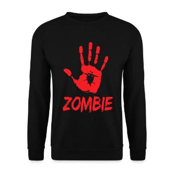 Zombie Hand Halloween Apocalypse - Unisex Sweatshirt - black - Front - Alina (178cm) & Michal (187cm)