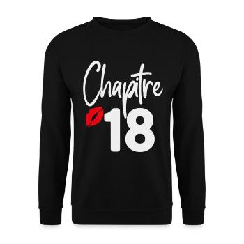 Design anniversaire 18 ans fille Chapitre 18 - Sweat-shirt Unisexe - noir - Devant - Alina (178cm) & Michal (187cm)