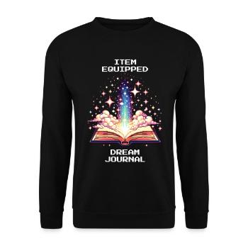 Dream Journal Equipped | Lucid dream, dreams - Unisex Sweatshirt - black - Front - Alina (178cm) & Michal (187cm)
