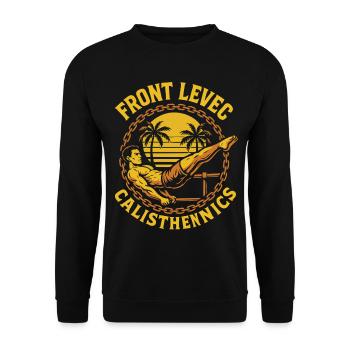 Front Levec Calisthenics Fitness Gym Entraînement - Sweat-shirt Unisexe - noir - Devant - Alina (178cm) & Michal (187cm)