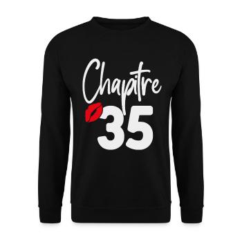 Kapitel 35 Geburtstagsgeschenk Frau 35 Jahre alt - Unisex Pullover - Schwarz - Vorne - Alina (178cm) & Michal (187cm)