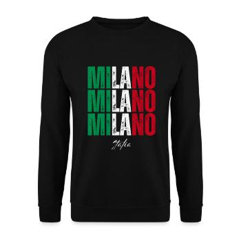 I love Milan, Milan Italy - Unisex Sweatshirt - black - Front - Alina (178cm) & Michal (187cm)