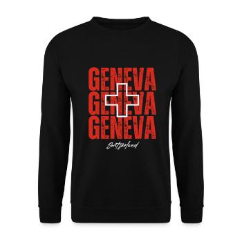 I love Guinevere, souvenir of Geneva - Unisex Sweatshirt - black - Front - Alina (178cm) & Michal (187cm)