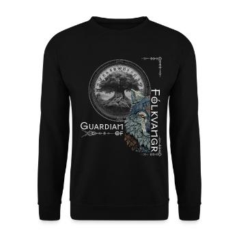 Gardien de Fólkvangr – Design viking nordique - Sweat-shirt Unisexe - noir - Devant - Alina (178cm) & Michal (187cm)