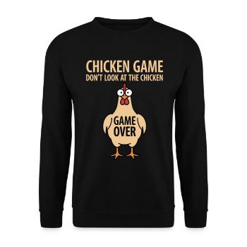 Spieltheorie Chicken Game Schau Nicht Auf Das Huhn - Unisex Pullover - Schwarz - Vorne - Alina (178cm) & Michal (187cm)