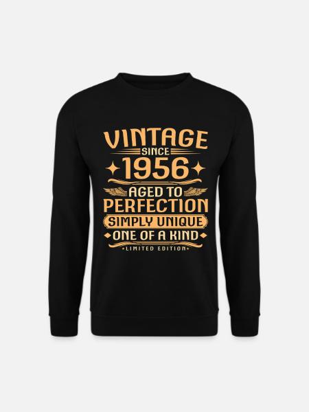 Vintage 1956 Jahrgang geboren - 70 Jahre alt - Unisex Pullover - Schwarz