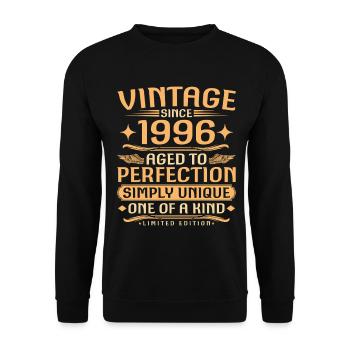 Vintage 1996 Vintage Born - 30 Years Old - Unisex Sweatshirt - black - Front - Alina (178cm) & Michal (187cm)