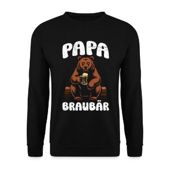 Le futur papa PAPA BRAUBÄR Drôle - Sweat-shirt Unisexe - noir - Devant - Alina (178cm) & Michal (187cm)