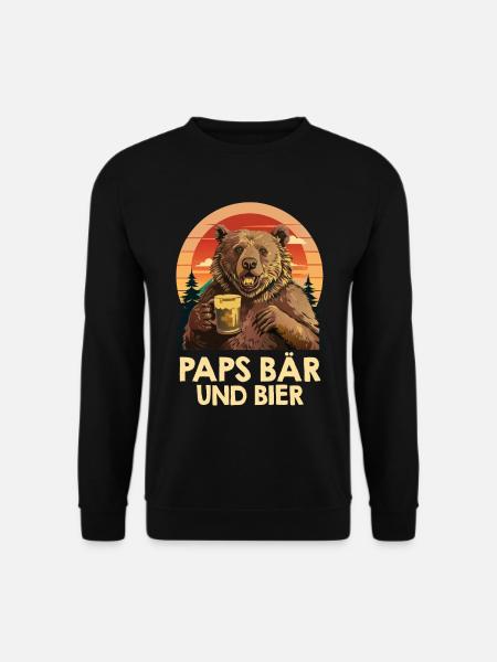 Father-to-be DADDY BEAR AND BEER Funny - Unisex Sweatshirt - black