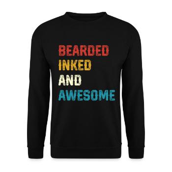 Bearded Inked and Awesome - Unisex Sweatshirt - black - Front - Alina (178cm) & Michal (187cm)