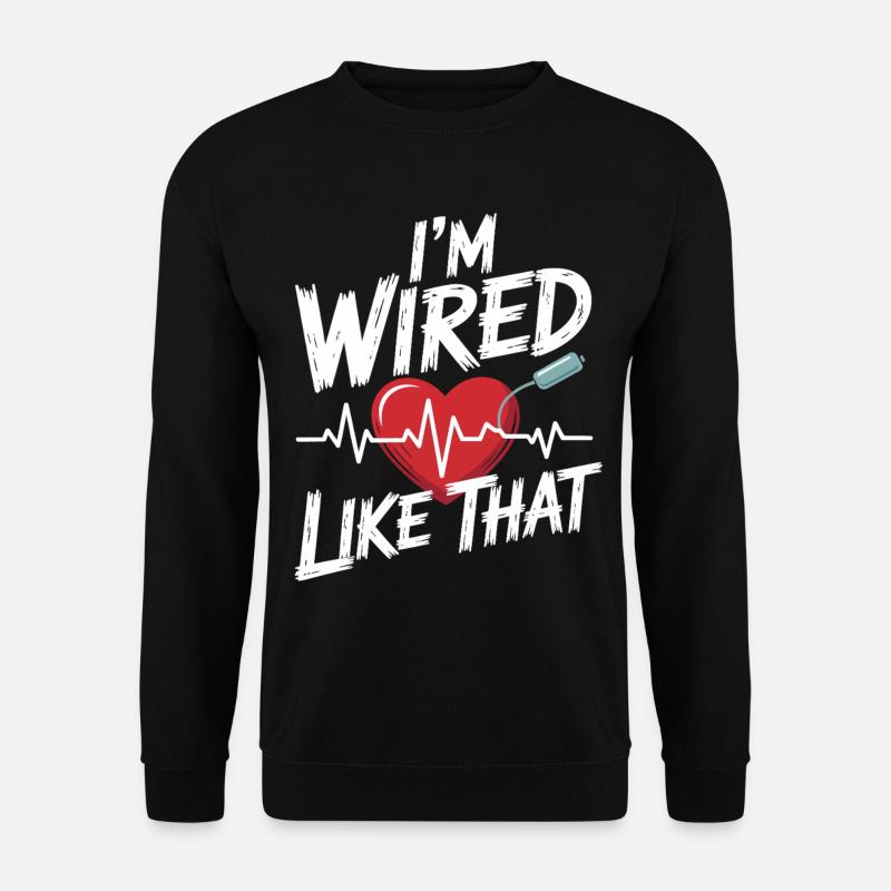 Ich bin vernetzt Herzschlag - Unisex Pullover - Schwarz