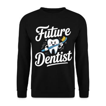 Future Dentist Cartoon - Unisex Sweatshirt - black - Front - Alina (178cm) & Michal (187cm)