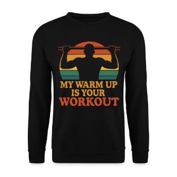Gymnastique suédoise Gym Workout Mon échauffement est votre - Sweat-shirt Unisexe - noir - Devant - Alina (178cm) & Michal (187cm)