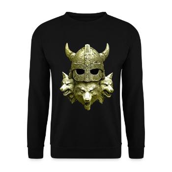 Casque Viking Loup - Sweat-shirt Unisexe - noir - Devant - Alina (178cm) & Michal (187cm)