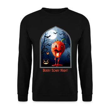 Strawberry Halloween - Berry Scary Night - Unisex Sweatshirt - black - Front - Alina (178cm) & Michal (187cm)