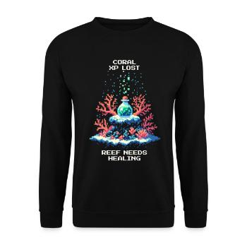 Lost Coral XP | Coral Reef, Marine Conservation - Unisex Sweatshirt - black - Front - Alina (178cm) & Michal (187cm)