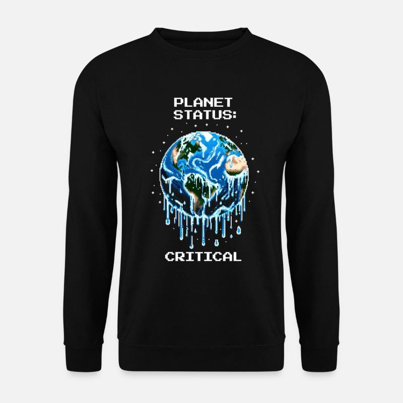 Planet-Status: Kritisch | Klimawandel, Erde - Unisex Pullover - Schwarz