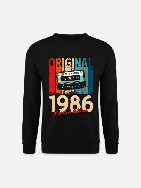 Cassette 40ème Anniversaire Novembre Millésime 1986 - Sweat-shirt Unisexe - noir