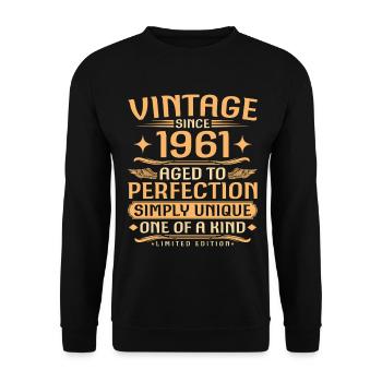 Vintage 1961 Vintage Born - 65 Years Old - Unisex Sweatshirt - black - Front - Alina (178cm) & Michal (187cm)